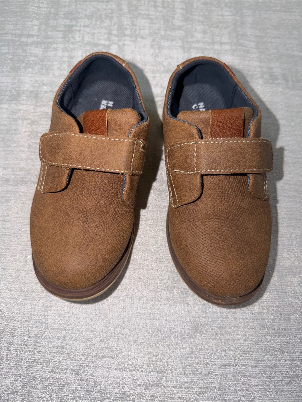 Harper Canyon Brown Boys Dress Shoes Velcro Closure